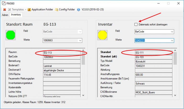 FM360-Datensatz nicht uebertragen